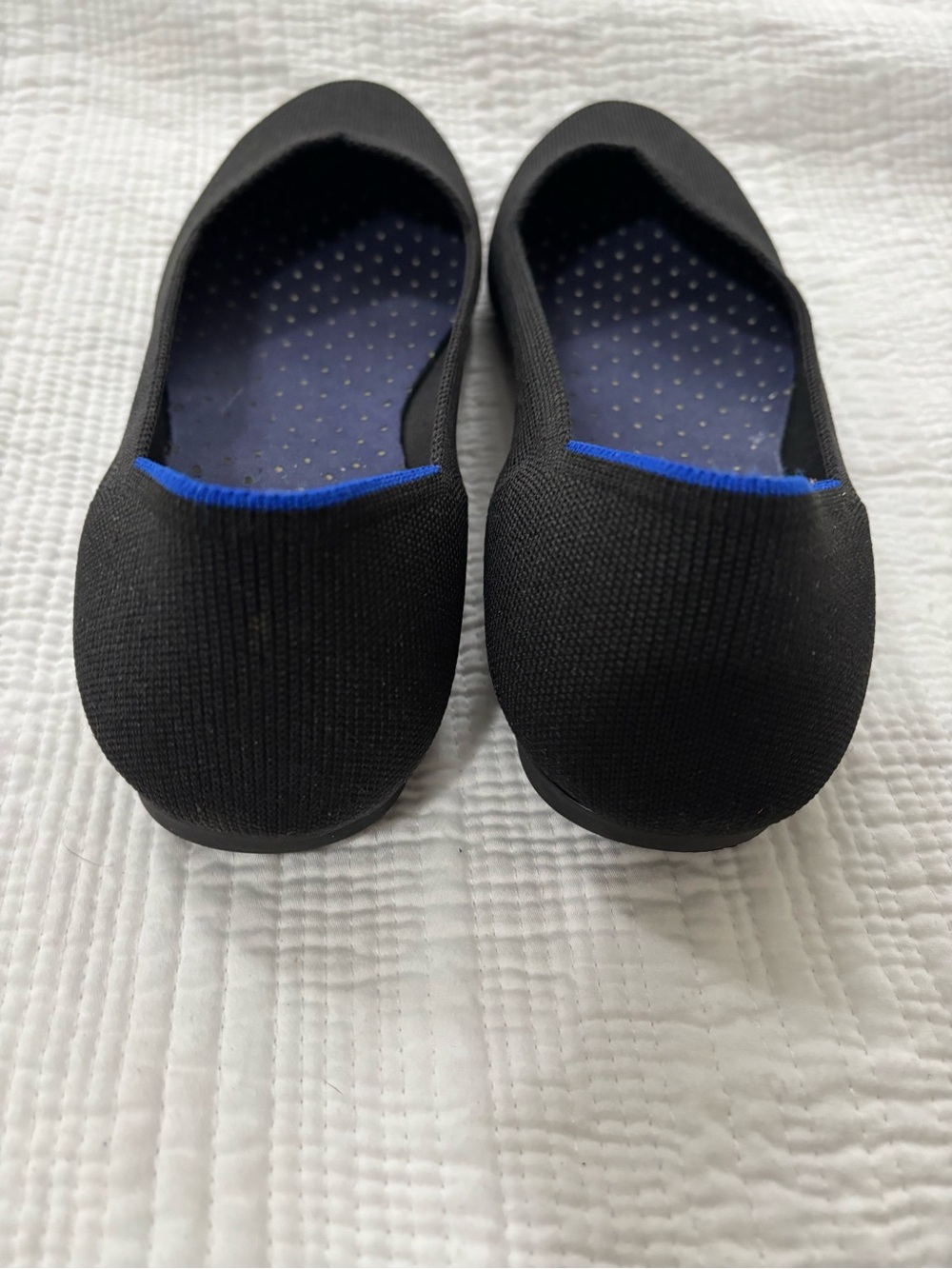 Rothy's Black Knit Flats with Blue Trim Size 11.5 - Picture 3 of 7